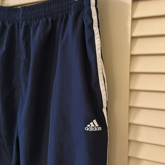 Men’s Navy with white stripes XL Adidas running pants - Picture 3 of 11